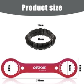 XIAQICA BB Wrench, Multifunctional Bottom Bracket Tool, Bottom Bracket Bicycle Tool with Adapter, Centre Lock Tool for Dub/Tl-Fc32/Tl-Fc25/Tl-Fc24, Bicycle Repair (Red)