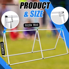 Aluminum Horizontal Banner Frame 3ft x 7ft Outdoor Sideline Banner a Frame Portable Weather Resistant Backdrop a Stand Sign Holder for Outdoor Indoor Sporting Promotion and Advertising Events Display