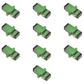 10 x CHB Fibre Optic Adapter SC/APC Simplex Flanged Female Connector Straight Through Coupler Server Data Centre Rack Patch Panel Single Mode (SC/APC)