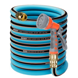 Kitys Fatch Flexible Garden Hose 50ft 5/8", New Upgraded Leak-Proof, Ultra-Durable, Kink Free Heavy Duty Water Hoses with Spray Nozzle-3/4''Solid Brass Fitting for All-Weather Outdoor, Yard, Car Wash