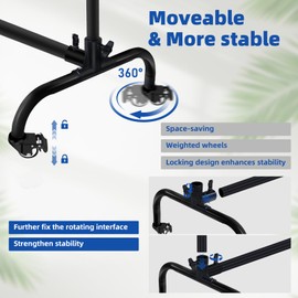 Tsolzdadi Backdrop Stand with Wheels, 10x7ft (WxH) Adjustable Photo Background Stand, Heavy Duty, Banner Backdrop Stand for Party Decoration/Photography/Birthday/Studio