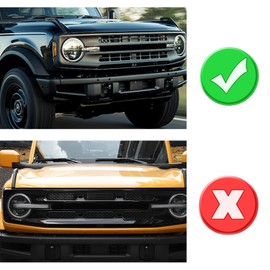 RAZPOY for Bronco Grill Inserts, 6PCS Front Grille Mesh Inserts Cover Trim Guard Compatible with 2021-2023 Ford Bronco Exterior Accessories, Black