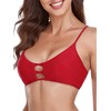 RELLECIGA Women's Red Strappy Longline Triangle Bikini Top Size Medium
