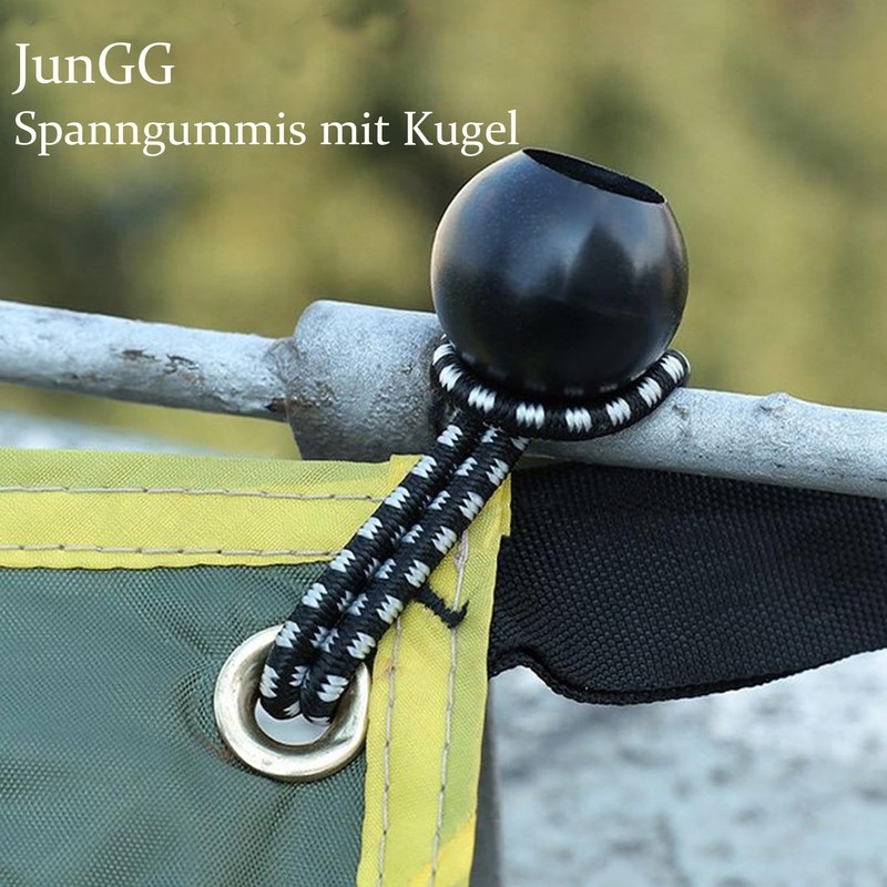 JunGG Elastic Bands with Ball Black White (25, 20 cm)