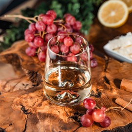 jatisse Stemless Wine Glasses Set of 3, Elegant Wine Glass Tumblers for Red and White Wine, No Stem Design, Drink Glasses with Durable Chip Resistant Rim16.1 oz.