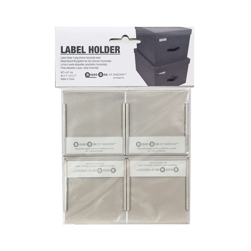 Bigso Box of Sweden 4er-Set Etikettenhalter (groß) – Labelhalter zur