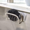 iDesign Suction Cup Sponge Holder for Kitchen Sink - Brushed