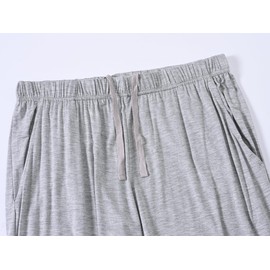 Mens Soft Knit Pajama Pants Sleep Lounge Bottoms Lightweight Loungewear Pj Pants With Pockets (Light Gray, S)