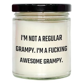 Grampy's Awesome Gift, Funny Quote Candle, 9oz Vanilla Soy Candle for Valentine's, Gifts from Men to Grampy, Unique Valentine's Unique Gifts