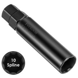 Feekoon 10 Spline Lug Nut Key Replacement for TA20-17/19, Compatible with Bimecc 10-Spline Lug Nut and Lug Bolts, Passenger w/ 17MM and 19MM Hex Drive, Steel (Black,1 Pack)
