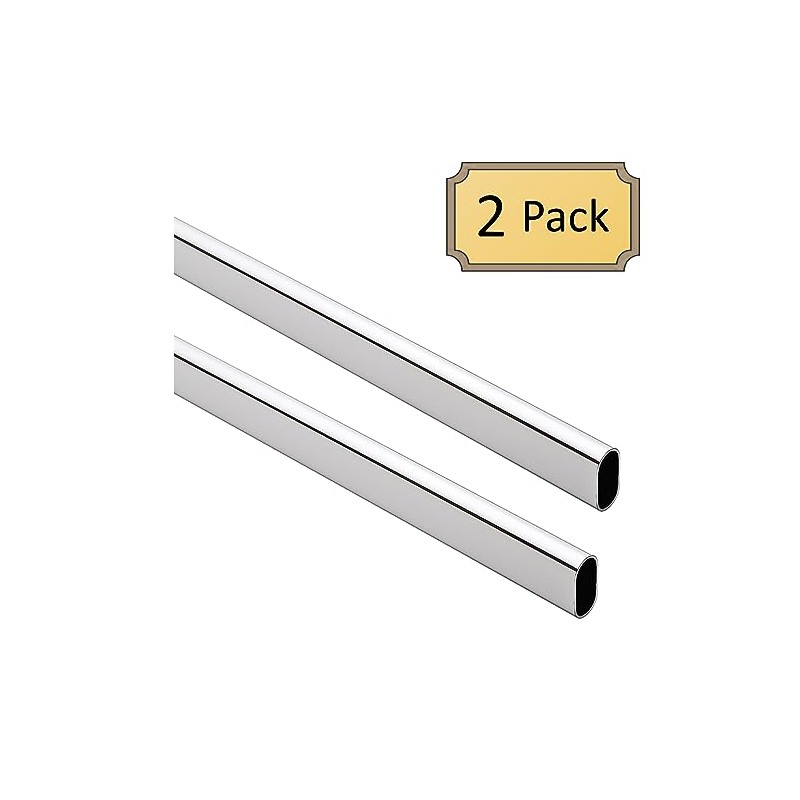 60" Oval Closet Rod (15mm x 30mm) | 2 Pack