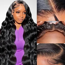 ZIYGBK 32 Inch 5x5 HD Lace Closure Wigs Human Hair Wear and Go Glueless Wigs Human Hair Pre Plucked Pre Cut 200% Density Body Wave Lace Front Wigs Human Hair for Black Women