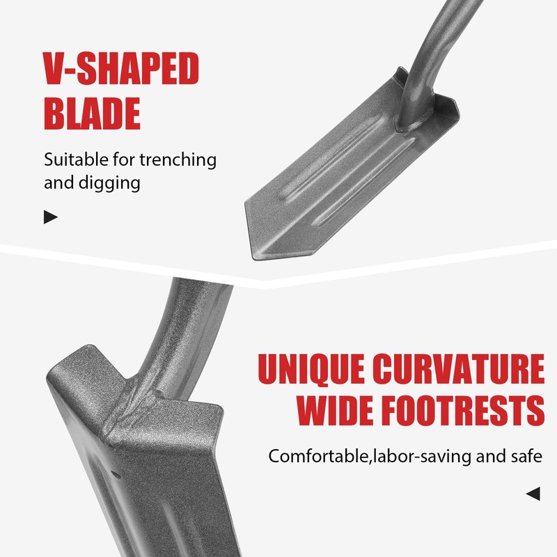 HANTOP 4-Inch Trench Shovel Trenching Spade Irrigation Shovel Narrow Spade