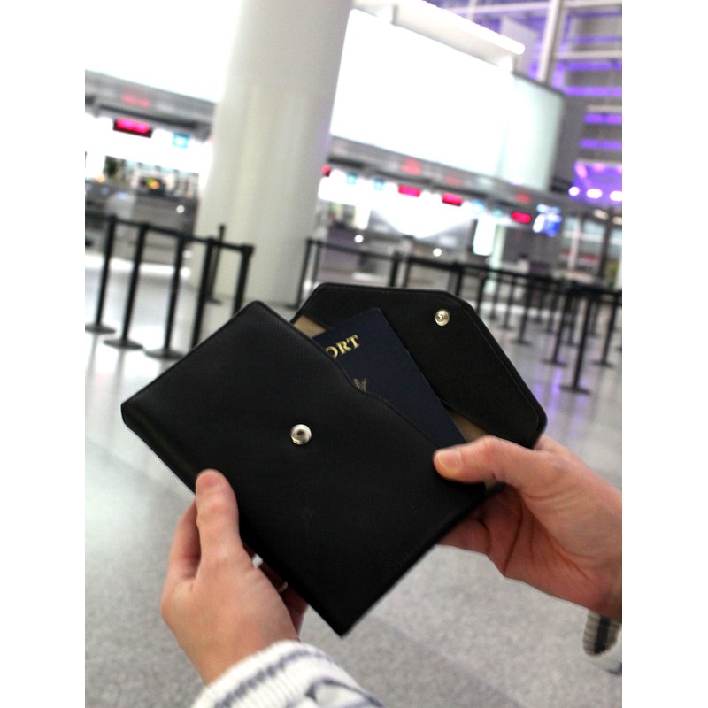 Genuine Leather RFID Blocking Passport Travel Wallet – Card Organizer