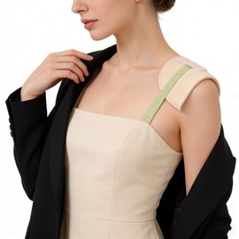 Nfvjfxz 3 Pairs Shoulder Pads, 0.59 Inch Thick Soft Sponge No Sewing Anti-Slip Detachable Reusable Shoulder Enhancer for Women Men Blazer Suit Coat Shirt Clothing Accessories (White+Black+Flesh Color)