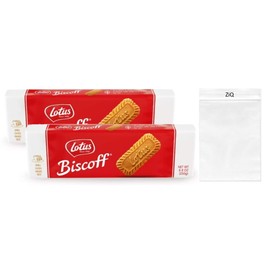 Lotus Biscoff Cookies Caramelized Biscuit Cookies 8.8 Ounce (Pack of 2) / ZiQ Clear 4x6 zip bag