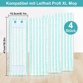 GFRED Set of 4 Mop Covers Replacement Head Microfibre Compatible with Leifheit Profi XL Micro Duo / Profi XL Cotton Plus All Floor Mop Handles Floor Mop Replacement Cover