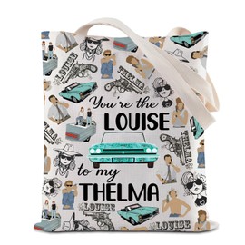 BAUNA Thelma And Louise Tote Bag Road Trip Gift Sister You're The Louise To My Thelma Reusable Grocery Shopping Bag (Louise To Thelma Tote)