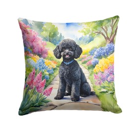 Caroline's Treasures Spring Path Throw Pillow, 14Hx14W, Poodle 6693
