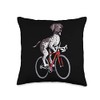 German Shorthaired Pointer Riding Bicycle Throw Pillow