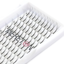 MERETON Premade Fans Eyelash Extensions 5D 0.10mm C D Curl Premade Lash Extensions Fans Long Stem Pre Made Russian Premade Volume Eyelash Extensions Lash Fans Premade(5D 0.10 D 14mm Length)