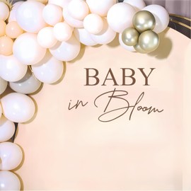 Baby in Bloom Wall Art Sign, Brown Text, Baby Shower Pregnancy Wall Decoration Decor,Decorative Home Decor