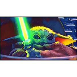 2 pack Saber Baby Yoda-like StarWars Vinyl Decal Window Bumper Sticker 5x3"