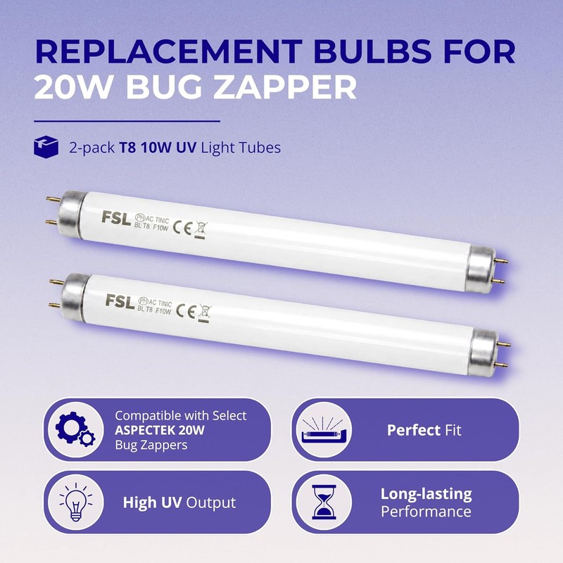 ASPECTEK Bug Zapper Mosquito UV Lamp Replacement Bulbs - Pack