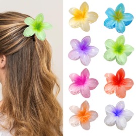 SJUNJIE 8 Stück Blumen Haarklammer Anti-Rutsch Blumen Klammer 8 Farben Groß Haarklammer Bunt Anmut Egg Flower Hair Claw Clips Anwendbar Auf Haarstyling-Accessoires für Damen