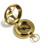 Nautical Replica Hub Brass Handheld Navigation Compass, Full Brass, 5cm