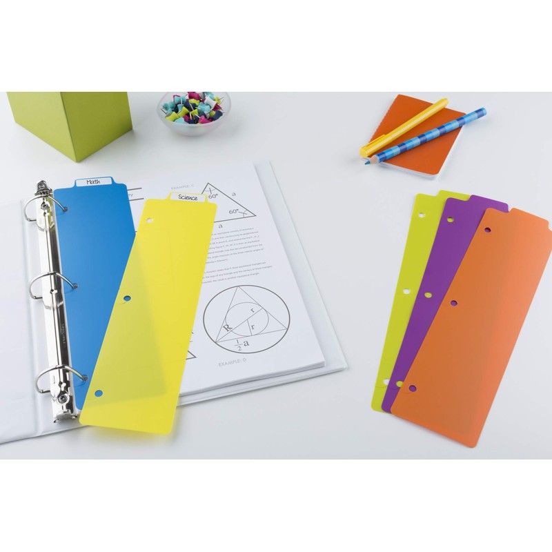 Avery Snap-in Bookmark Plastic Dividers for 3 Ring Binders, 5-Tab