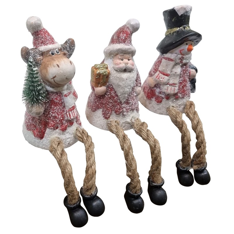 Fachhandel Plus Decorative figures, edge stool, Santa Claus, snowman, elk,
