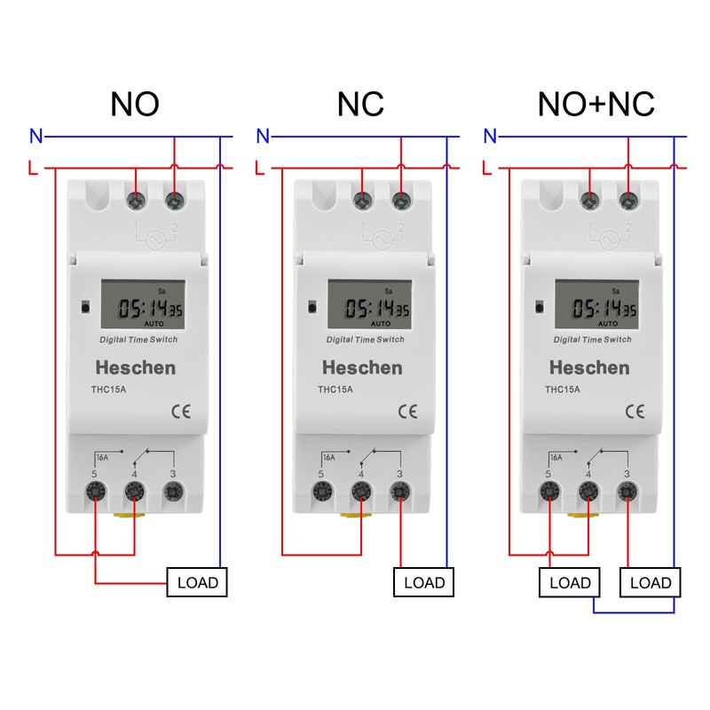Heschen Digital LCD Power Weekly Programmable Timer Relay Switch, THC15A,