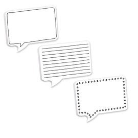 Speech Bubble Shaped Sticky Note Pad Assortment / 6.5" x 5" Modern Sticky Notes/Set of Three Black Line Sticky Note Pad Designs/Made in USA
