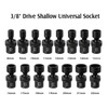 MIXPOWER 15-piece 3/8" Drive Shallow Universal Impact Socket Set, 6