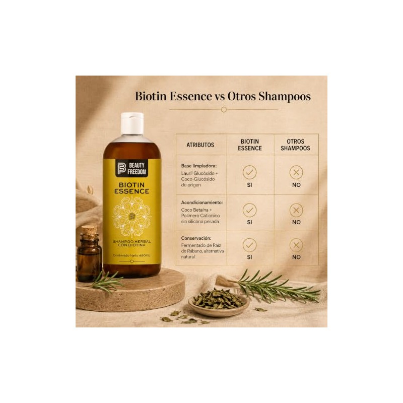Biotin Essence Shampoo - Beauty Freedom - 480ml - Shampoo