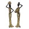 Lescafita Set of 2 Resin African Women Statues – Gold