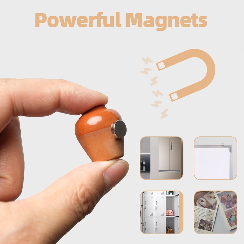 Cacukap Cute Mini Ceramic Vase Magnets for Fridge, Funny Small