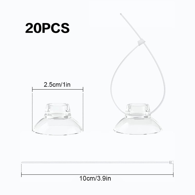 Aquarium Suction Cups with Cable Ties, Transparent Aquarium Suction Cup