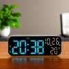 Digital Clock Dual Display Voice Control 3 Adjustable Brightness Date