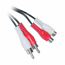 CableWholeSale 2 RCA Male to 2 RCA Female Stereo Audio Extension Cable (Red+White) 6, 12, 25 ft - 6 ft