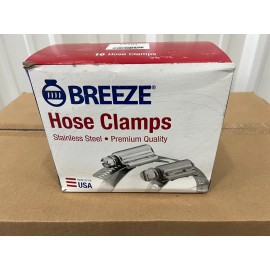 BREEZE 6" Hose Clamps, Diameter Range 4.125" to  7",  Quantity (10 clamps/box)