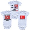 Turkish American Baby Bodysuit Bundle (3 Piece Set), 3-6 Months