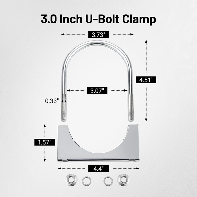 EVIL ENERGY 3" Heavy Duty U Bolt Exhaust Clamp, 3