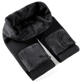 ZLLW Winter Warm Fleece Lined Leggings for Women, High Waisted Thick Thermal Velvet Tights Black(L)