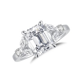 AmoreNel Moissanite Engagement Rings for Women 3CT 5 Stones Moissanite Rings Wedding Promise Ring for Women(6.5)