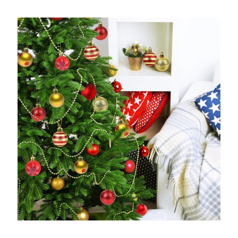 Christmas Tree Baubles - 50 Pcs Christmas Tree Decoration Ornaments