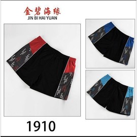 Bihaiyuan Men's Plus Size Swim Trunks A900 Fashion Anti-Embarrassment Beach Hot Spring Swimwear with Drawstring Lake Blue 10ea