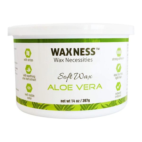 Waxness Wax Necessities Depilatory Soft Wax Aloe Vera 14.1 Ounces