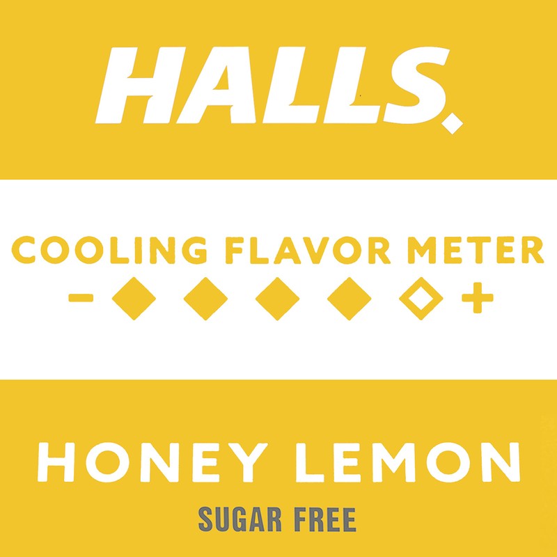 HALLS Relief Honey Lemon Sugar Free Cough Drops, 12 Bags